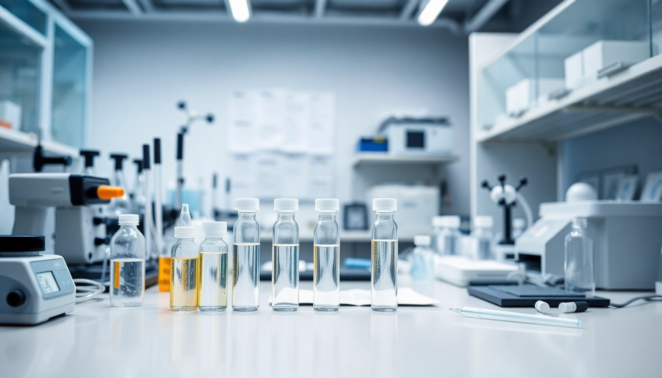 Vials of valor peptides displayed in a modern laboratory, emphasizing precision and research.