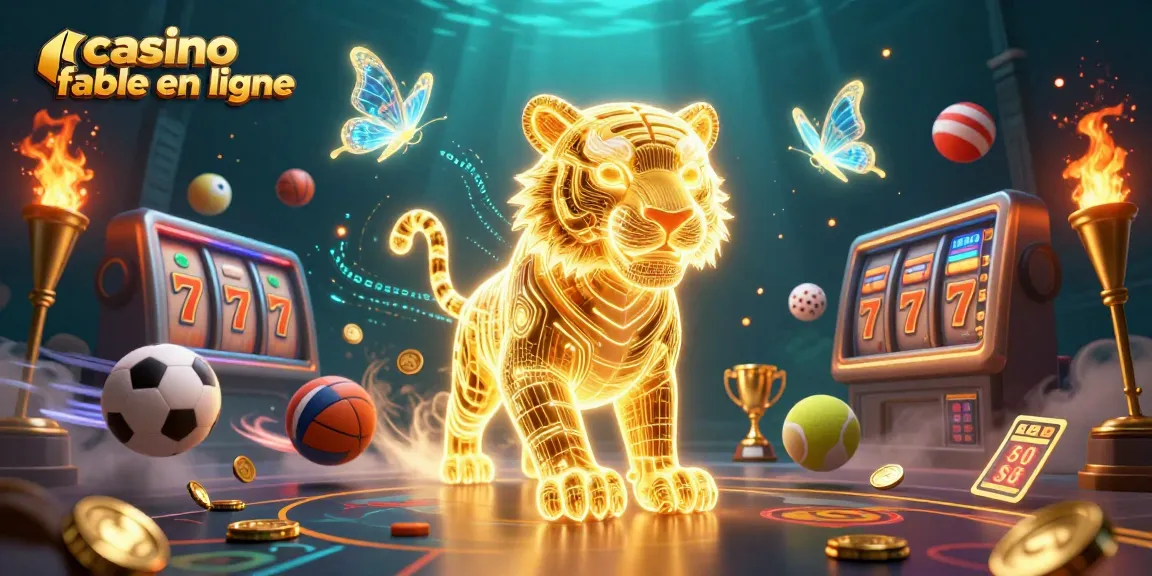 Découvrez un casino fiable en ligne avec un tigre doré dans un paysage de jeu dynamique.