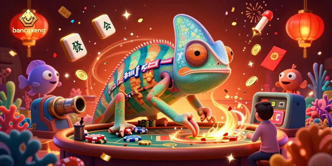 Engage in exciting fish shooting with bancaxeng's vibrant 3D illustration of chameleon casino dynamics.