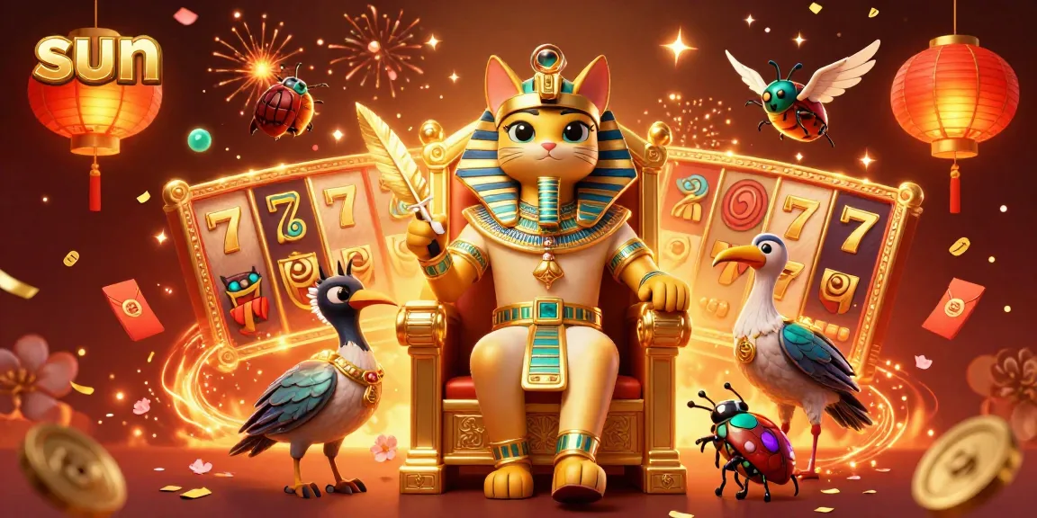 Engage in thrilling slots at sun with colorful reels and energetic casino atmosphere.