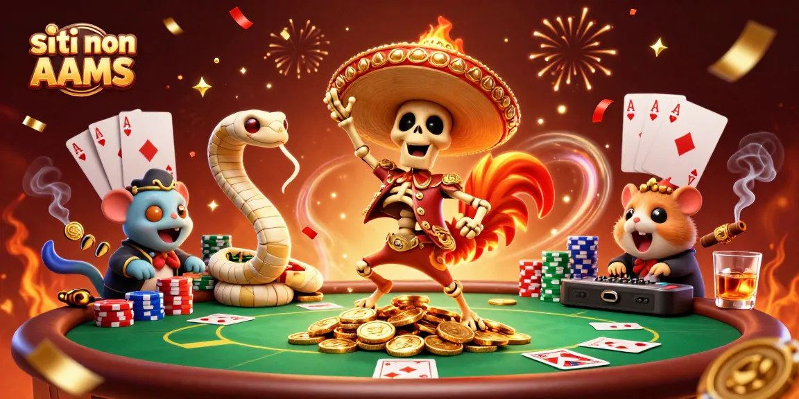 Scopri i migliori siti non AAMS con un'uccello mariachi che danza tra simboli di gioco avvincenti.